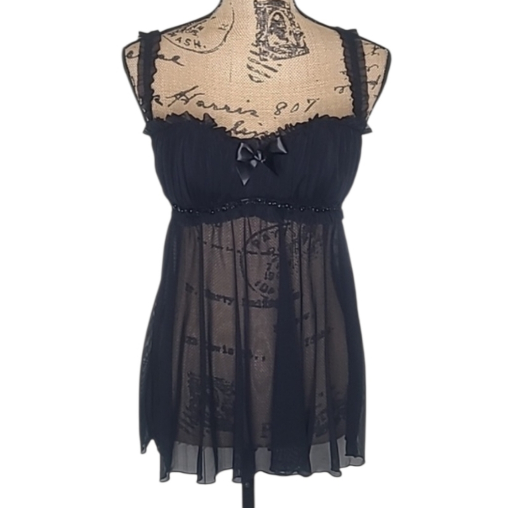 Fredericks of Hollywood Black Sheer Babydoll